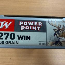 VENTE FLASH WINCHESTER CAL 270 WIN POWER POINT 150 GRAINS VENDU PAR 2 BTES FRAIS DE PORT OFFERT