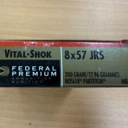 VENTE FLASH FEDERAL CAL 8X57 JRS 13G NOSLER PARTITION VENDU PAR 2 BTES FRAIS DE PORT OFFERT