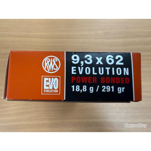 VENTE FLASH RWS CAL 9.3X62 EVO 18.8G VENDU PAR 2 BTES FRAIS DE PORT OFFERT