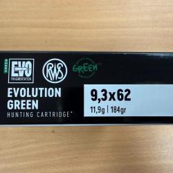 VENTE FLASH RWS 9.3X62 EVO GREEN 11.9G VENDU PAR 2 BTES FRAIS DE PORT OFFERT