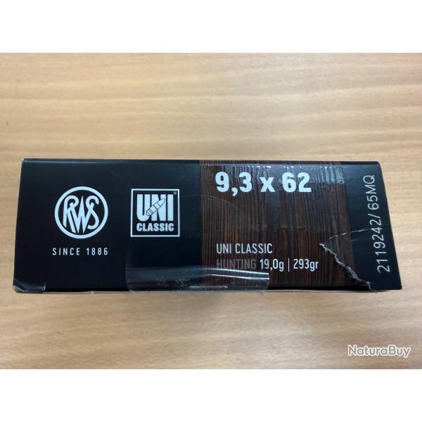 VENTE FLASH RWS 9.3X62 UNI 19G VENDU PAR 2 BTES FRAIS DE PORT OFFERT