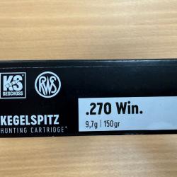 VENTE FLASH CAL 270 WIN KS 9.7G VENDU PAR 2 BTES FRAIS DE PORT OFFERT