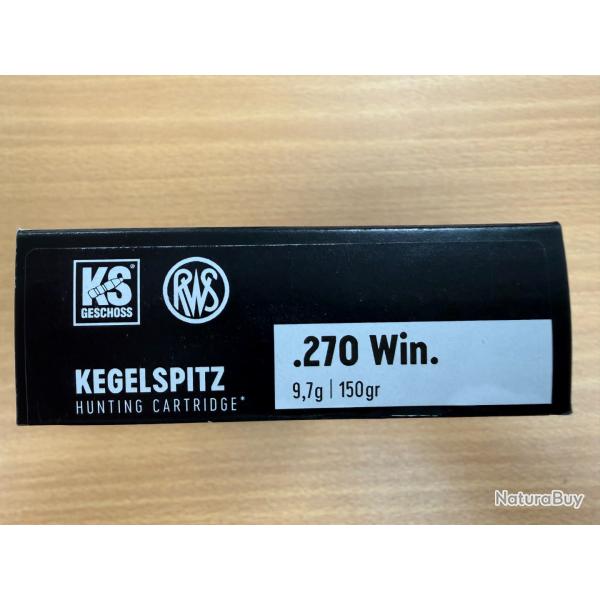 VENTE FLASH CAL 270 WIN KS 9.7G VENDU PAR 2 BTES FRAIS DE PORT OFFERT