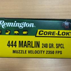VENTE FLASH REMINGTON CAL 444 MARLIN 240GR CORE-LOKT VENDU PAR 2 BTES FRAIS DE PORT OFFERT