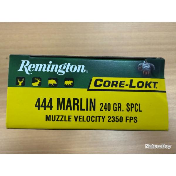 VENTE FLASH REMINGTON CAL 444 MARLIN 240GR CORE-LOKT VENDU PAR 2 BTES FRAIS DE PORT OFFERT
