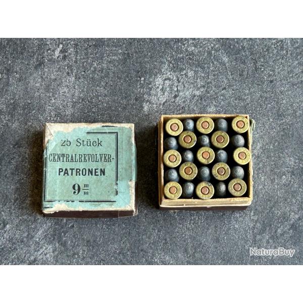 Boite de 25 cartouches .380 Bull Dog - Fabrication Keller & Cie Autriche - Pour collection