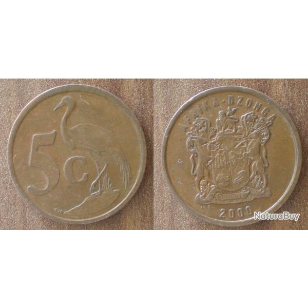 Afrique Du Sud 5 Cents 2000 en Afrikaner Au Dos South Africa Piece