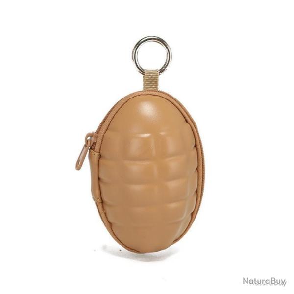 PORTE-CLEFS ET PORTE-MONNAIE "GRENADE" - SABLE