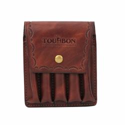 POCHETTE PORTE-CARTOUCHES EN CUIR TOURBON - MARRON - LIVRAISON GRATUITE