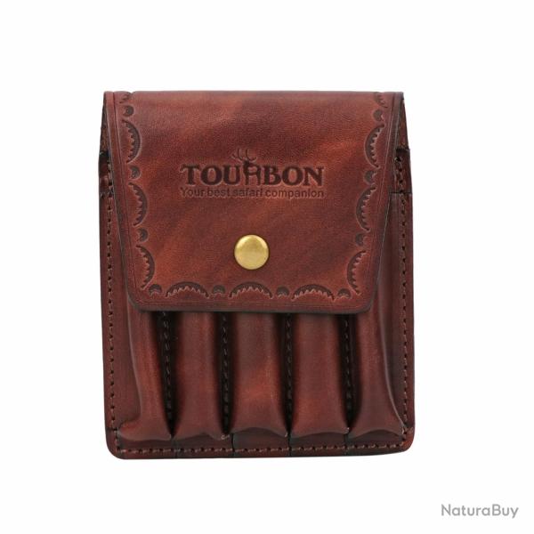 POCHETTE PORTE-CARTOUCHES EN CUIR TOURBON - MARRON - LIVRAISON GRATUITE