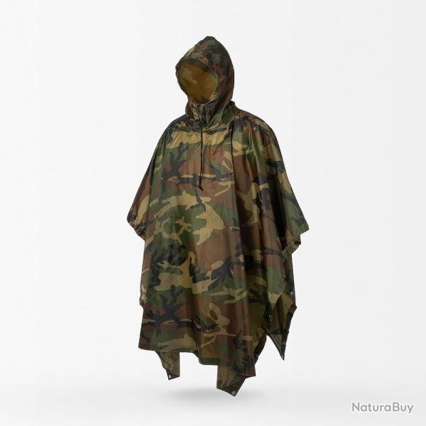 PONCHO CAMOUFLAGE WOODLAND - LIVRAISON GRATUITE