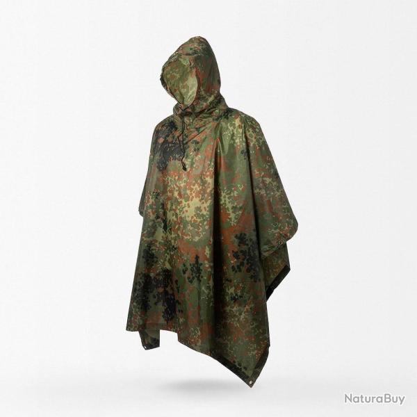 PONCHO CAMOUFLAGE FLECKTARN/ARM�E ALLEMANDE - LIVRAISON GRATUITE