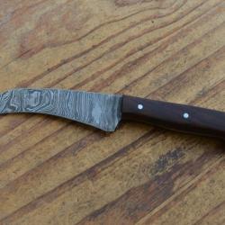 Beau et Beau et tr&egrave;s solide couteau de cuisine Damas bois de noyer