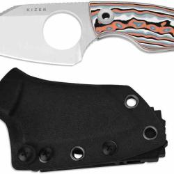 Couteau Kizer Nightjar Lame Acier AUS-10 Satin Manche Micarta Vortex Multicolore Etui Kydex KI1114A3