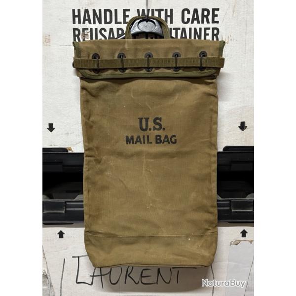 RARE ORIGINAL AUTHENTIQUE US ARMY WW2 LARGE US MAIL BAG COTTON CANVAS 1944 SUPER EX CONDITION !!!!