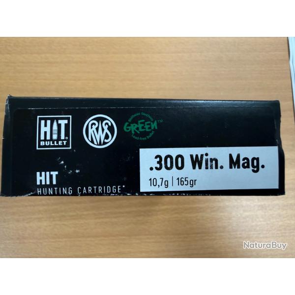 VENTE FLASH RWS CAL 300 WIN MAG HIT 10.7G VENDU PAR 2 BTES FRAIS DE PORT OFFERT