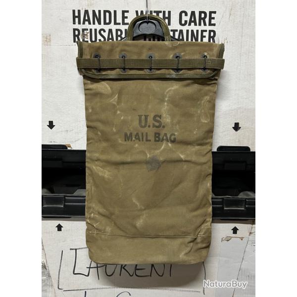 RARE ORIGINAL AUTHENTIQUE US ARMY WW2 LARGE US MAIL BAG COTTON CANVAS 1944 EX CONDITION !!!!