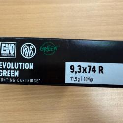 VENTE FLASH RWS CAL 9.3X74R EVO GREEN 11.9G VENDU PAR 2 BTES FRAIS DE PORT OFFERT