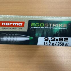 VENTE FLASH NORMA CAL 9.3X62 16.2G ECOSTRIKE VENDU PAR 2 BTES FRAIS DE PORT OFFERT