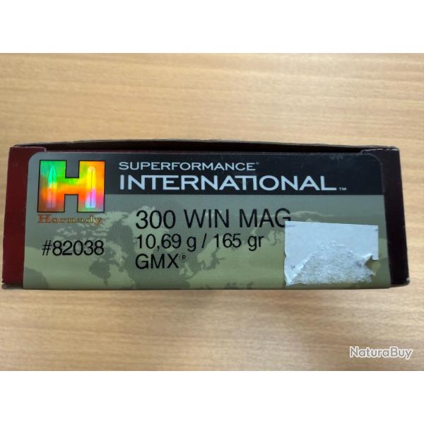 VENTE FLASH HORNADY CAL 300 WIN MAG 10.69G GMX VENDU PAR 2 BTES FRAIS DE PORT OFFERT