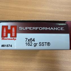 VENTE FLASH HORNADY CAL 7X64 SST 162 GR VENDU PAR 2 BTES FRAIS DE PORT OFFERT