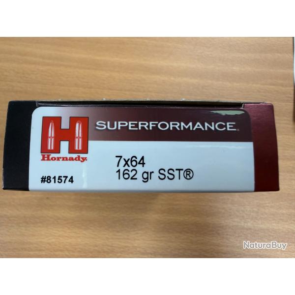 VENTE FLASH HORNADY CAL 7X64 SST 162 GR VENDU PAR 2 BTES FRAIS DE PORT OFFERT