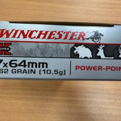 VENTE FLASH WINCHESTER CAL 7X64 POWER POINT 162 GR VENDU PAR 2 BTES FRAIS DE PORT OFFERT