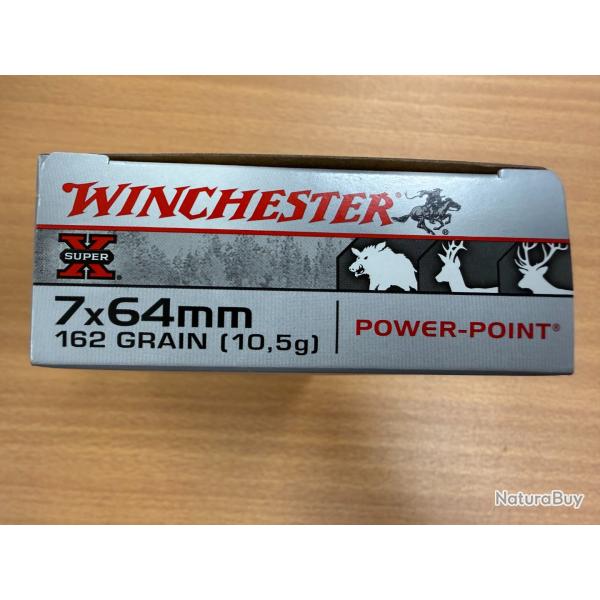 VENTE FLASH WINCHESTER CAL 7X64 POWER POINT 162 GR VENDU PAR 2 BTES FRAIS DE PORT OFFERT