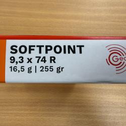 VENTE FLASH  GECO CAL 9.3X74R SOFTPOINT 16.5G VENDU PAR 2 BTES FRAIS DE PORT OFFERT