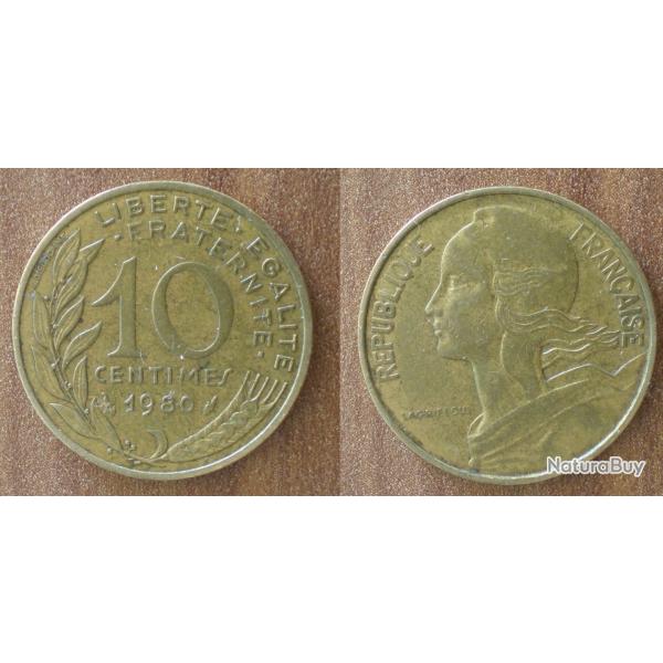 France 10 Centimes 1980 Piece Francs Franc Centime