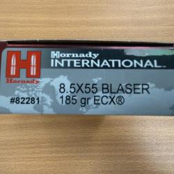 VENTE FLASH HORNADY CAL 8.5X55 BLASER 185 GR ECX VENDU PAR 2 BTES FRAIS DE PORT OFFERT