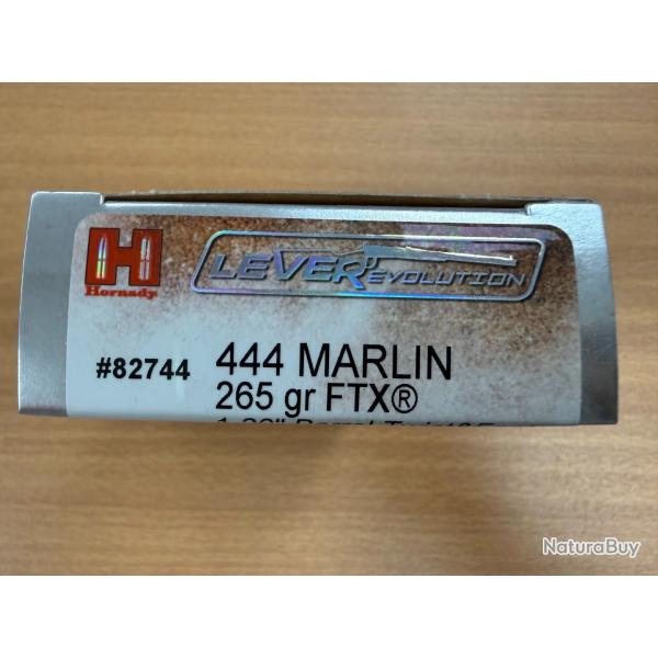VENTE FLASH HORNADY CAL 444 MARLIN 265GR FTX VENDU PAR 2 BTES FRAIS DE PORT OFFERT