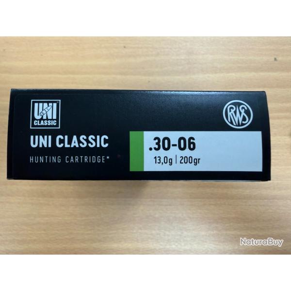VENTE  FLASH RWS CAL 30-06 UNI CLASSIC 13G VENDU PAR 2 BTES FRAIS DE PORT OFFERT