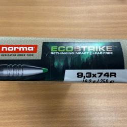 VENTE FLASH NORMA CAL 9.3X74R ECOSTRIKE 16.2G VENDU PAR 2 BTES FRAIS DE PORT OFFERT