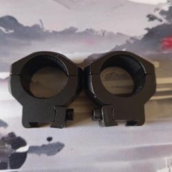 Colliers tactiques Hawke pour rail 11mm Diam 25.4mm medium