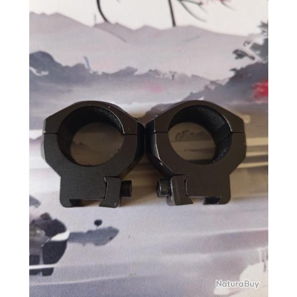 Colliers tactiques Hawke pour rail 11mm Diam 25.4mm medium