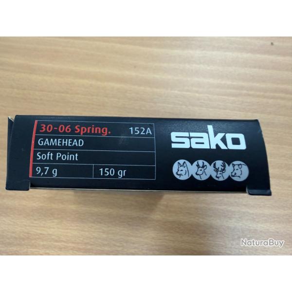VENTE FLASH SAKO CAL 30-06 GAMEHEAD SOFT PIOT 9.7G VENDU PAR 2 BTS FRAIS DE PORT OFFERT