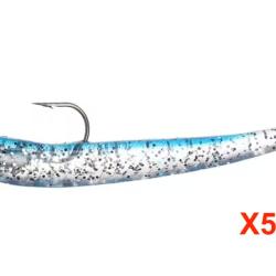 SHAD 5 pi&egrave;ces Leurres Souple Blue 10cm 10gr