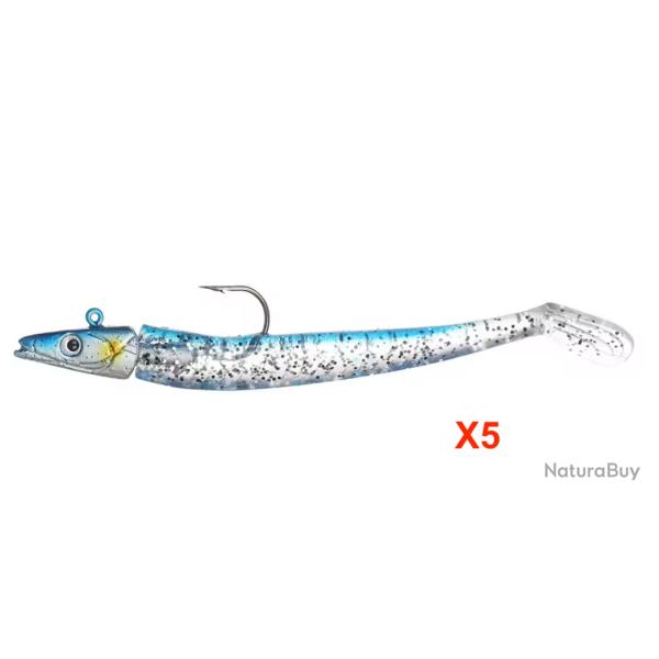 SHAD 5 pi�ces Leurres Souple Blue 10cm 10gr