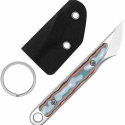 Couteau Kiridashi Kizer Cannoli Lame Acier AUS-10 Satin Manche Micarta Vortex Etui Kydex KI1089A1