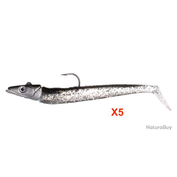 SHAD 5 pi�ces Leurres Souple Gris 16cm 34gr