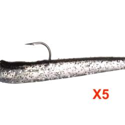 SHAD 5 pi&egrave;ces Leurres Souple Gris 10cm 10gr