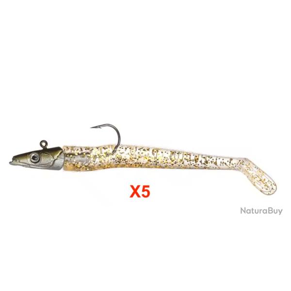 SHAD 5 pi�ces Leurres Souple Dor� 16cm 34gr