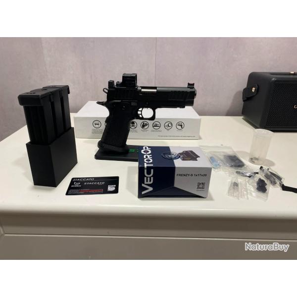 Staccato P NEUF avec pr�pa interne, viseur frenzy neuf,3 chargeurs et accessoire etc