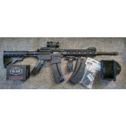 MP15-22 M&P15 AR15 22lr avec point rouge (red dot) 2MOA chargeurs et accessoires