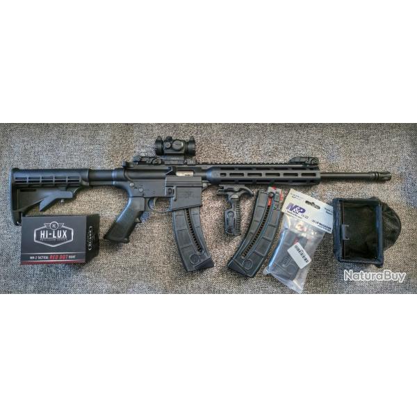 MP15-22 M&P15 AR15 22lr avec point rouge (red dot) 2MOA chargeurs et accessoires