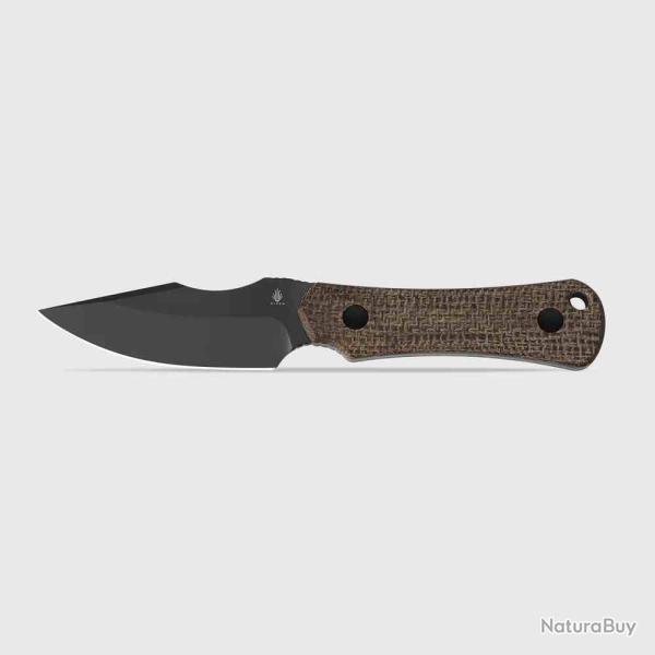 Couteau Kizer Bone Maverick Customs Lame Acier CPM 3V Manche Micarta Marron Etui Kydex KI1122A1