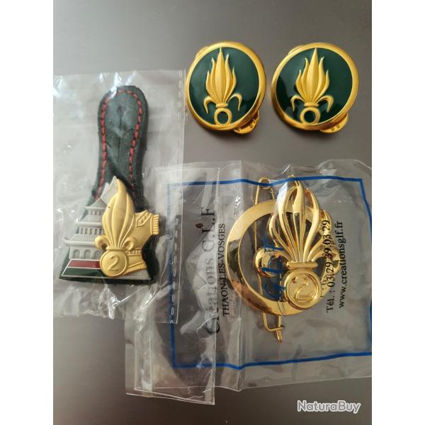 LOT INSIGNES L�GION 2 �ME R�GIMENT �TRANGER DU G�NIE