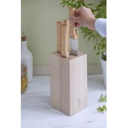 Bloc &agrave; couteaux Opinel Parall&egrave;le - Bois de h&ecirc;tre - 5 pi&egrave;ces