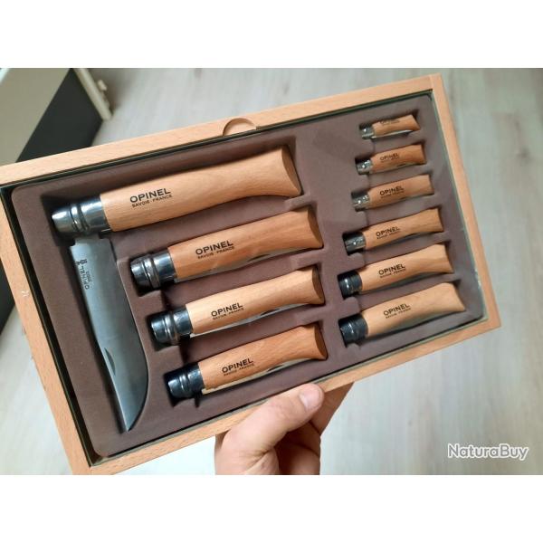 Opinel Vitrine Ramasse Monnaie 10 Couteaux Inox du n�02 au n�12